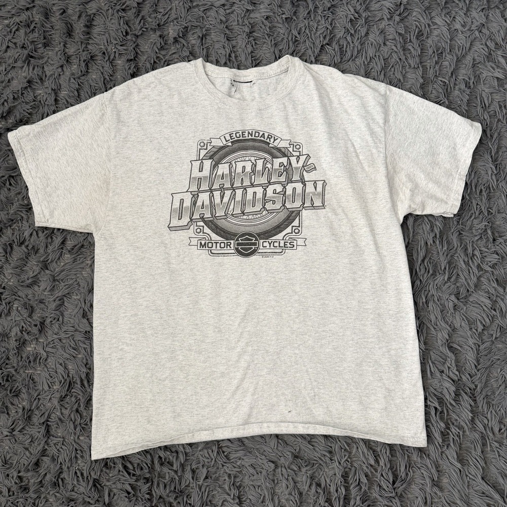 Harley Davidson Chunky River Mississippi T Shirt Men's Size Xl Gray Double Sided